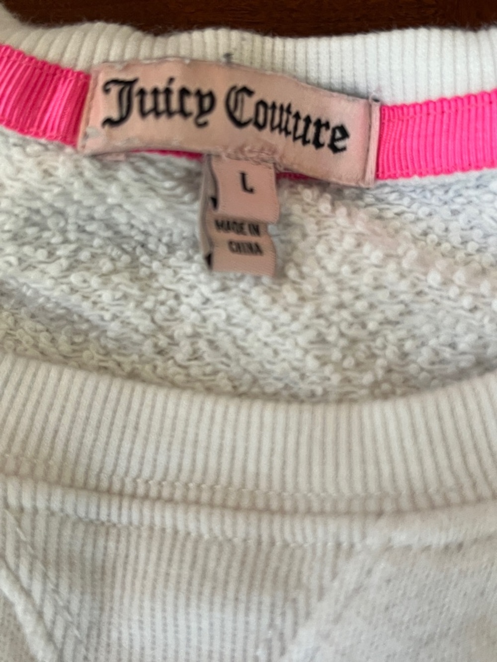 Juicy Couture White Short Sleeve Eyelet Sweatshirt - Picture 5 of 8
